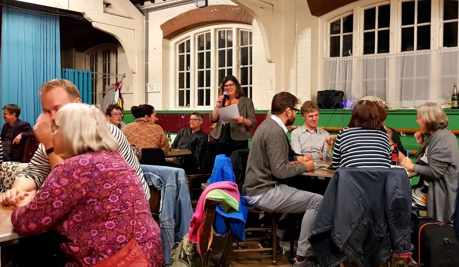 Community meeting at Foster Hall.